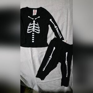 Black Skeleton Pajama Set